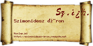 Szimonidesz Áron névjegykártya