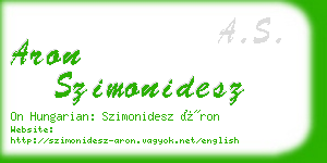 aron szimonidesz business card